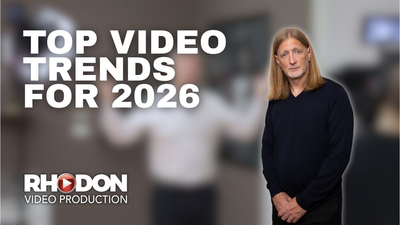 Banner image of one of the founders promoting his Corporate Video Trends for 2026 