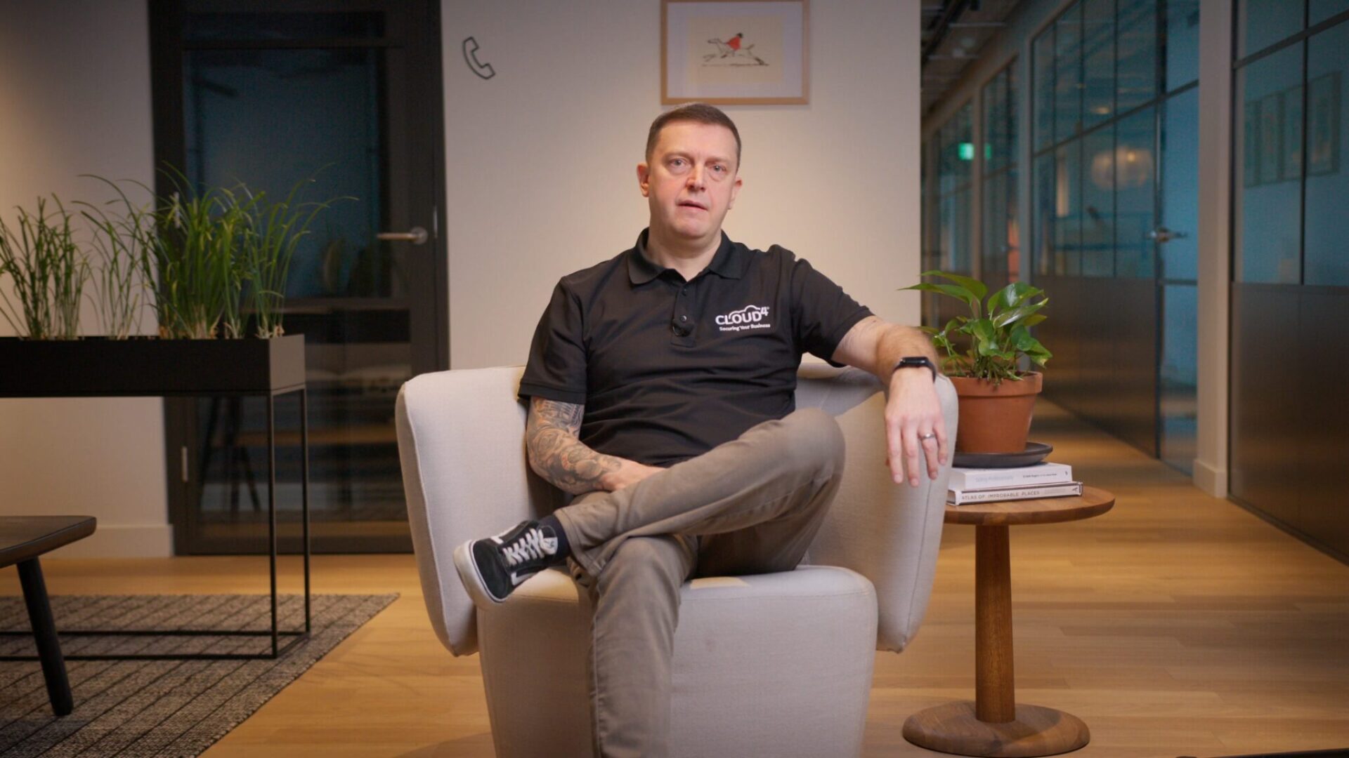 A SaaS business owner on camera in a corporate video designed to boost leads and online conversions.